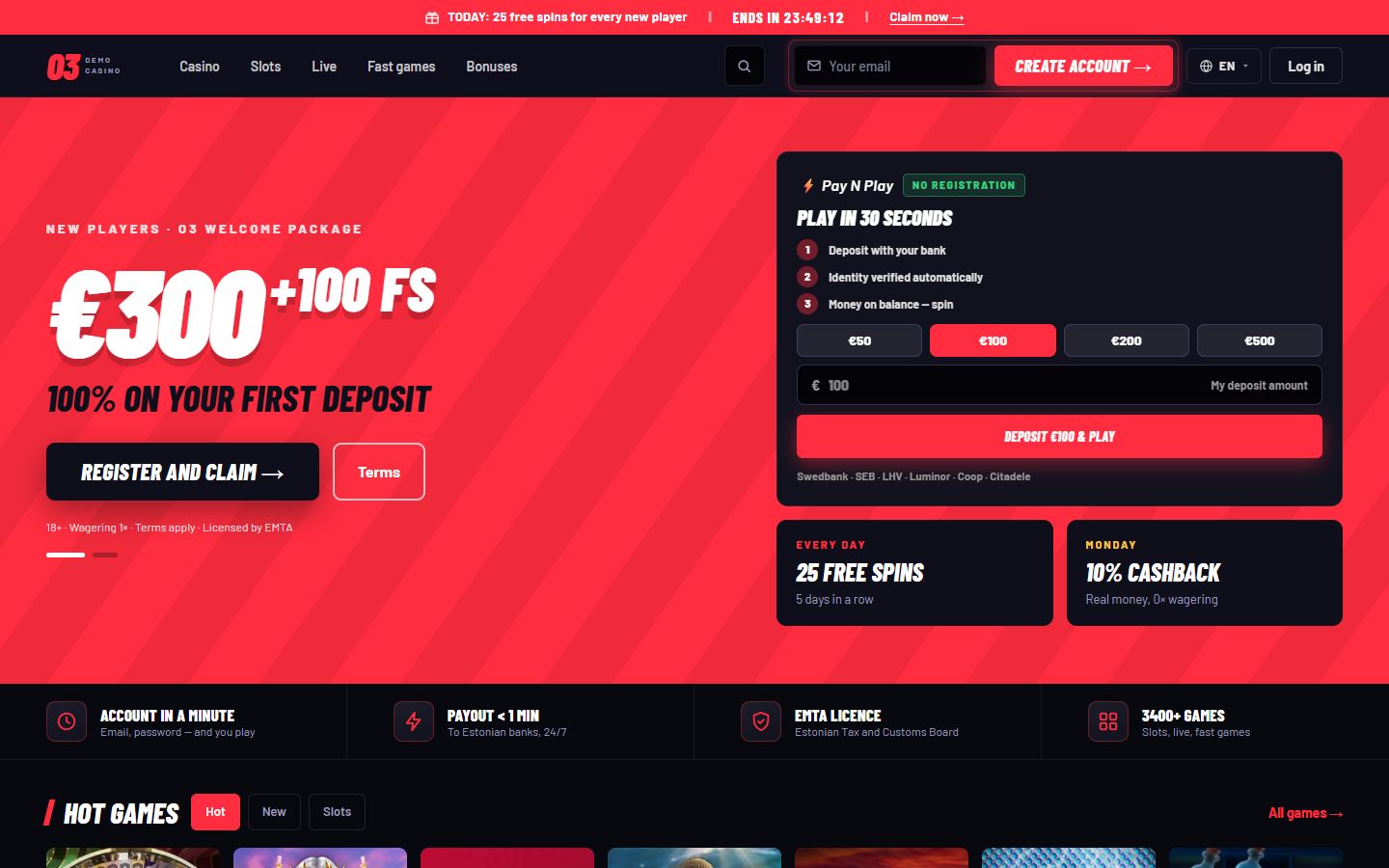 O3 Demo demo casino, home page