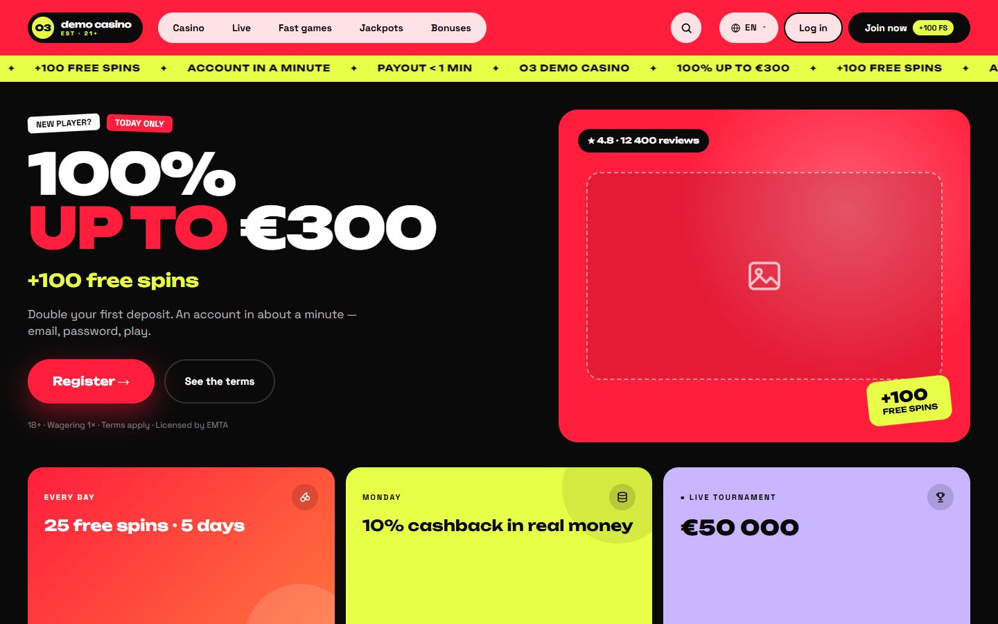 O3 Demo demo casino, home page